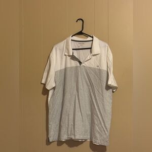 Calvin Klein Men's Big and Tall XXL/TTG‎ Liquid Touch White Striped Shirt